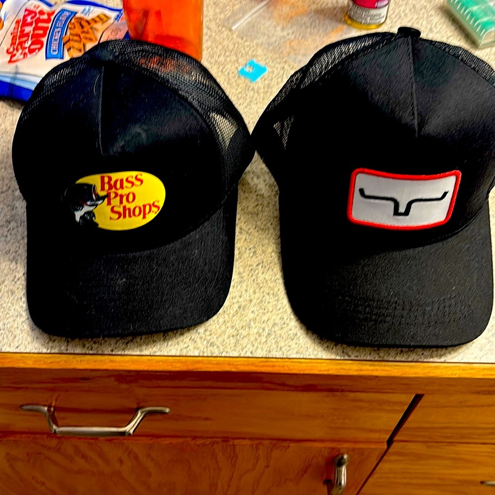 BASS Pro Shop Youth Hat & Kimes Ranch Youth Snap Backs. Black. New/ No Tags